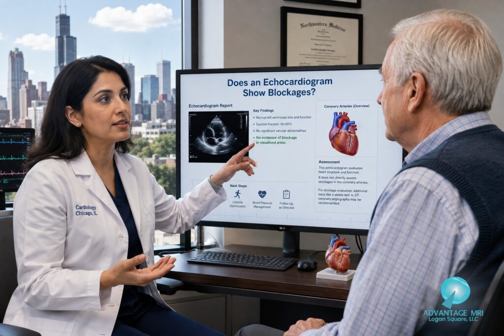 does an echocardiogram show blockages